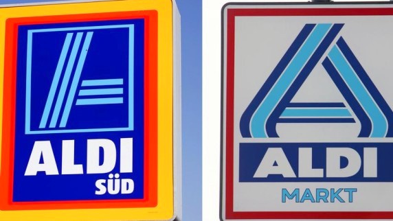 南阿尔迪(左)﹑北阿尔迪(右)连锁超市标志