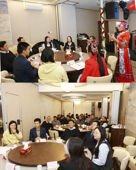 (上)匈牙利贵州商会会长蔡彬女士发言,