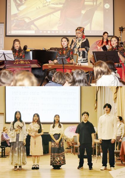 匈牙利风雅民族乐团成员蔡玉萍、张烨、孙睿、凌辰等参与演出。音乐学校学生小合唱